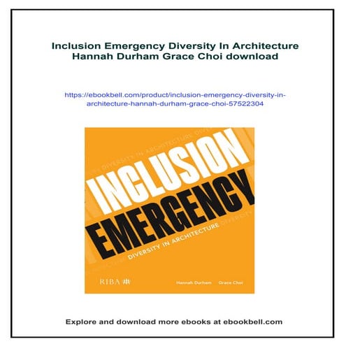 Inclusion Emergency Diversity In Architecture Hannah Durham Grace Choi