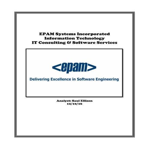 Analysis Report- EPAM Systems Inc.
