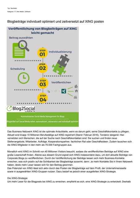 Blogbeiträge individuell optimiert ...