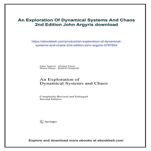 An Exploration Of Dynamical Systems And Chaos 2nd Edition John Argyris ...