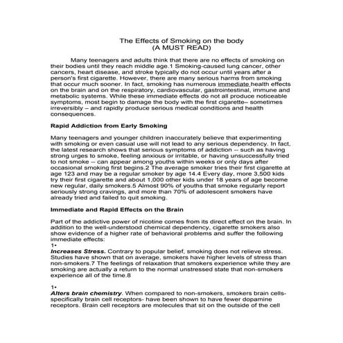 Smoking effects | PPTX