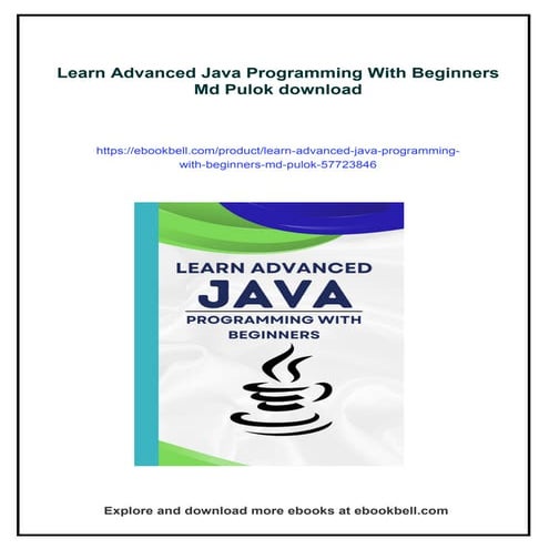 Learn Advanced Java Programming With Beginners Md Pulok | PDF