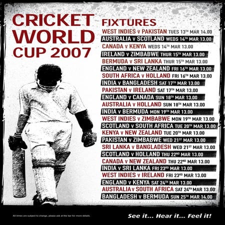 WORLD CRICKET FIXTURES v2