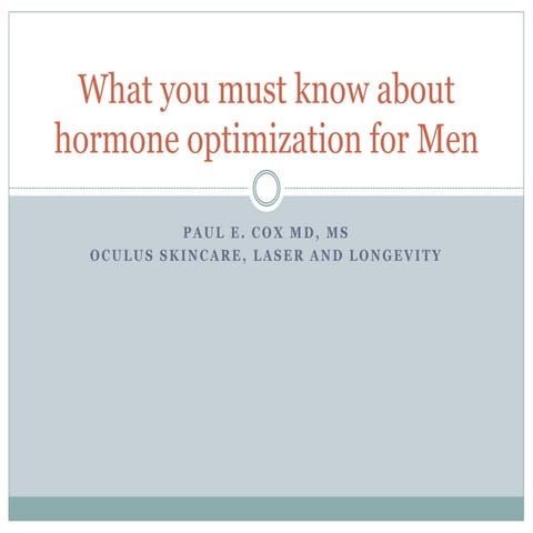 Bioidentical Hormone Replacement presentation version 2