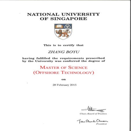 Certificate of Master Degree_Zhang Boyu | PDF