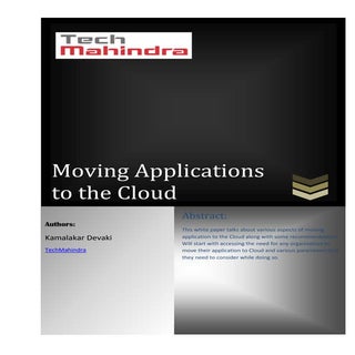 Moving Apps to Cloud