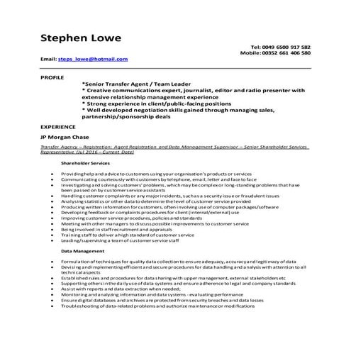 CV Stephen Lowe - 2016 | DOCX
