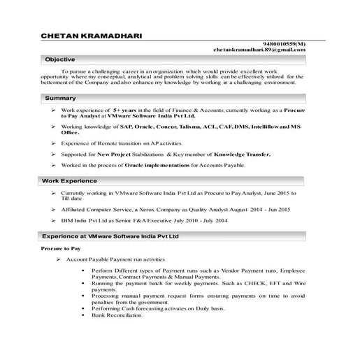 Chetan_Resume VM | PDF