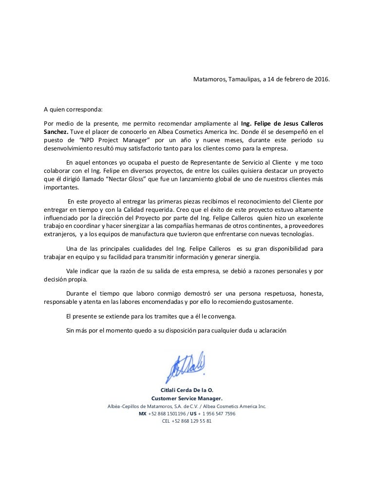 Carta de Recomendacion 1 CC