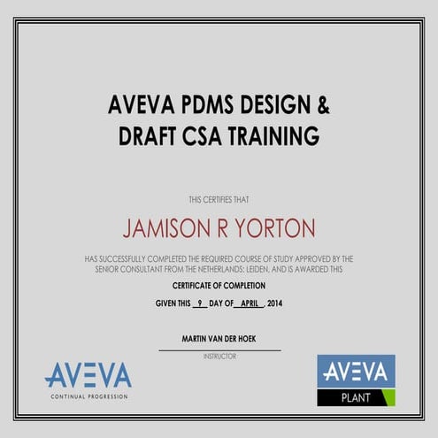 AVEVA PDMS TRAINING