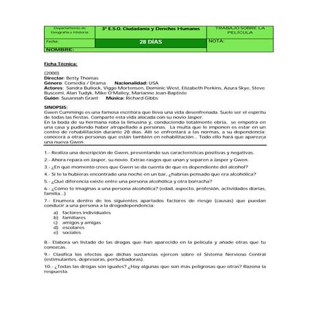 28 días. Película.