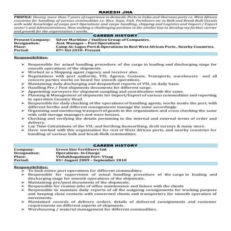 CV of Mr. Rakesh Jha