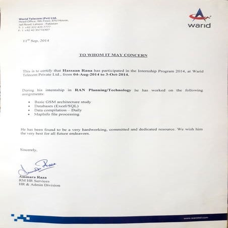 Warid Letter | PDF