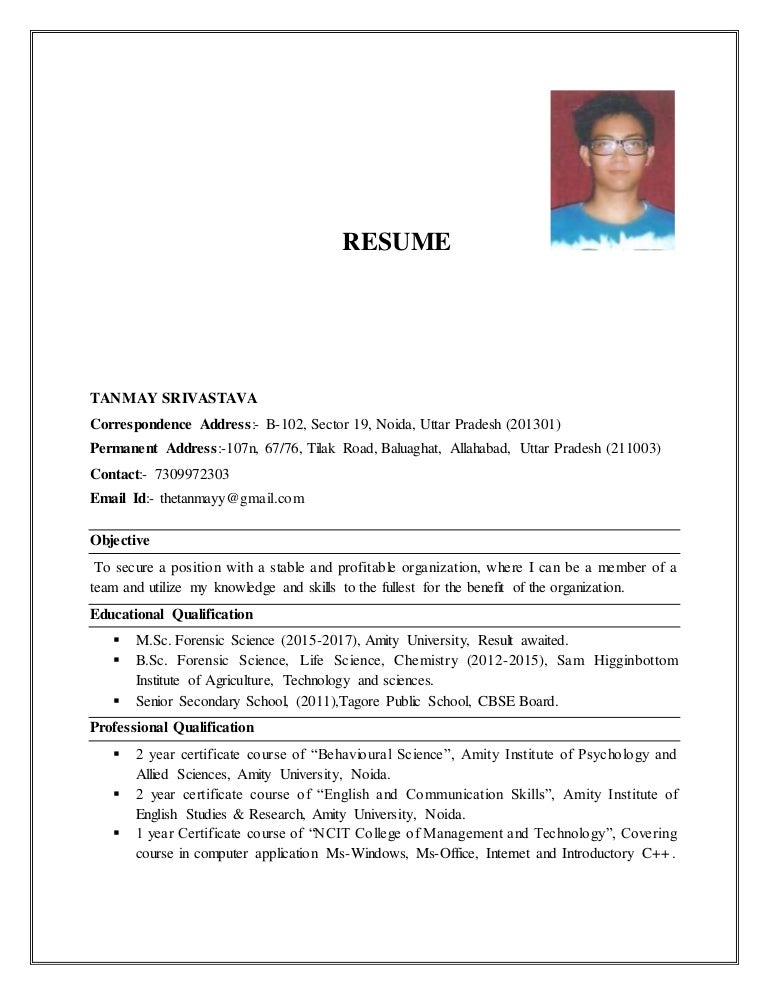 forensic science resumes