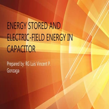 energy stored and electric field in capacitor