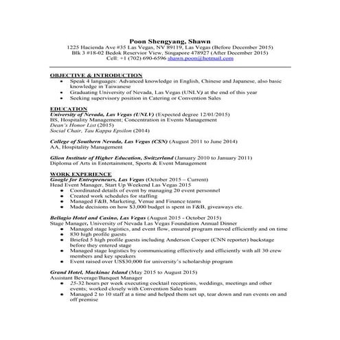 ResumePoonShengyangShawn2015SG2