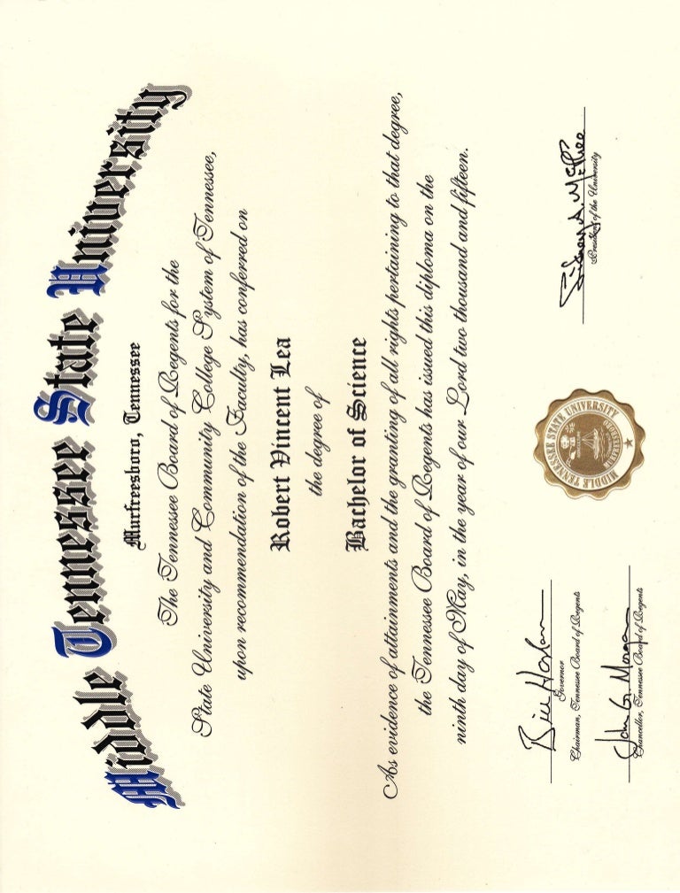 MTSU Diploma
