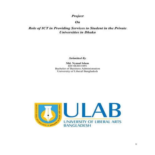 Role of ICT in Providing Services to Student in the Private Universities in D...