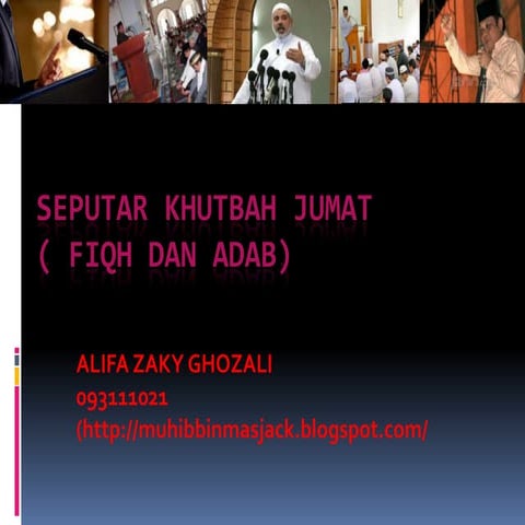 fiqh dan adab khutbah jumat 