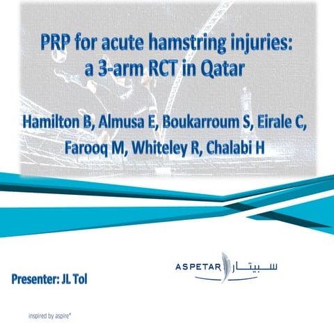Johannes Tol - hamstring injuries-  PRP