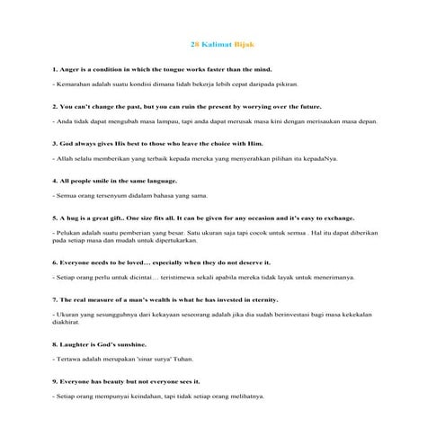 28 kalimat bijak