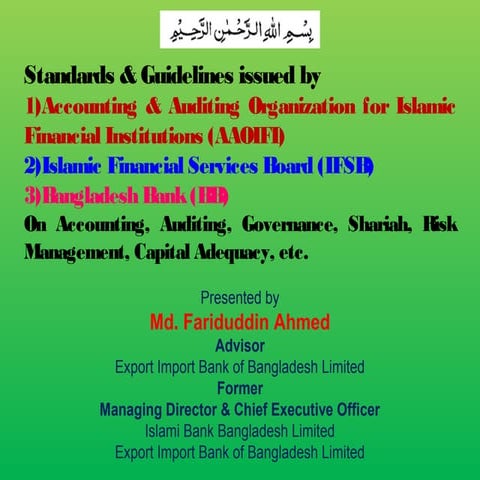 Standards & guidelines issued by accounting, auditing, governance (aaoifi)