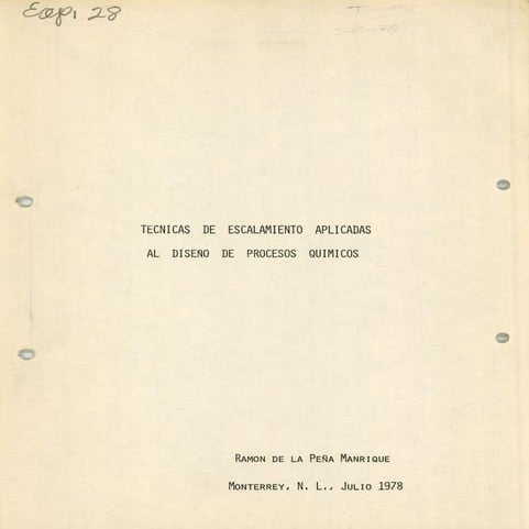 Técnicas de escalamiento aplicadas al diseño de procesos químicos