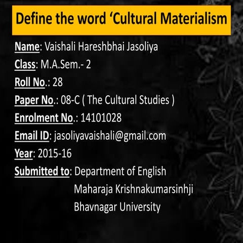 Cultural  Materialism