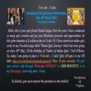 29.3.2021  FESTIVALS OF INDIA- FULL SET