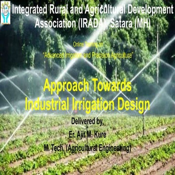 Approach towards industrial irrigation design 