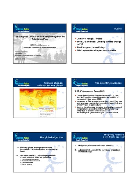 EU climate change mitigation and adaptation plan