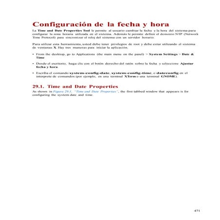 29  configuración de la fecha y hora