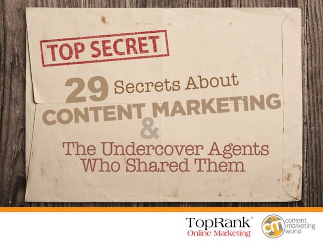 29 Content Marketing Secrets e-book
