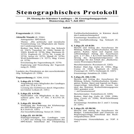 29. ltg sitzung am 7. juli 2011