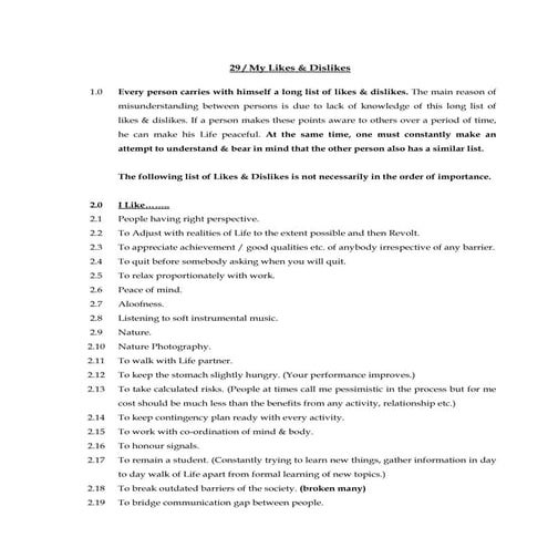 29 my likes & dislikes | PDF