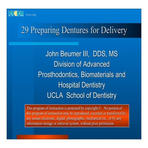 29.preparing dentures for delivery