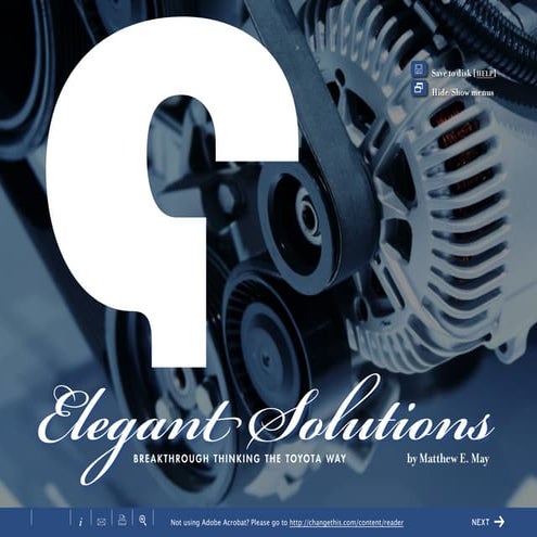 Elegant Solutions: Breaktrough Thinking the Toyota Way (a ChangeThis Manifest...