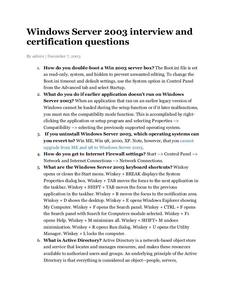 interview questions for servers