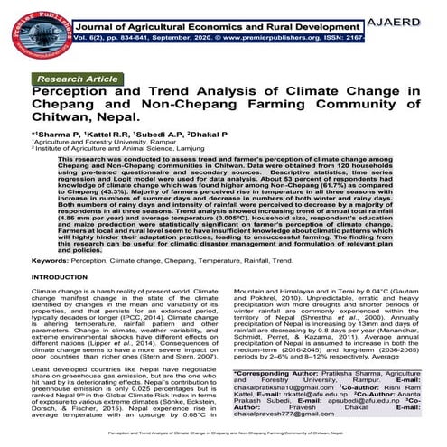 Perception and Trend Analysis of Climate Change in Chepang and Non ...