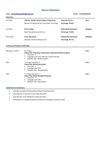 Resume_Pooja Chincholex