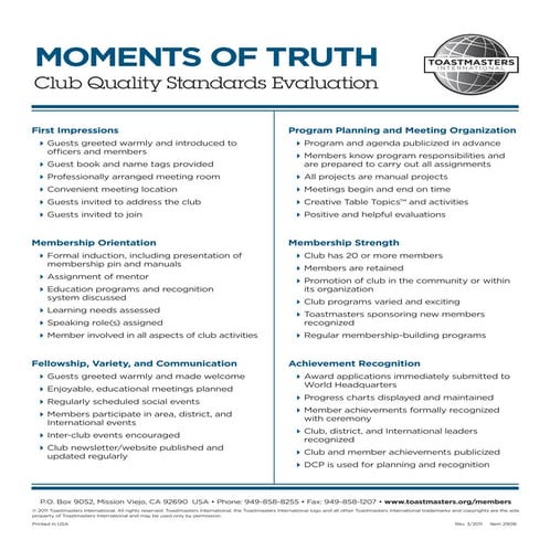 Moments of Truth - Chart