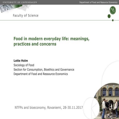 Food in modern everyday life: meanings, practices and concerns - Lotte Holm, ...