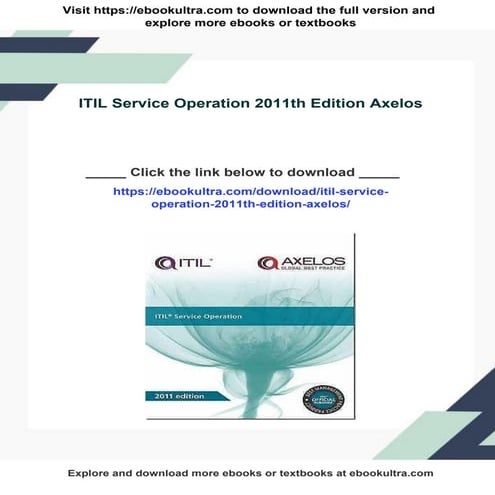 ITIL Service Operation 2011th Edition Axelos | PDF