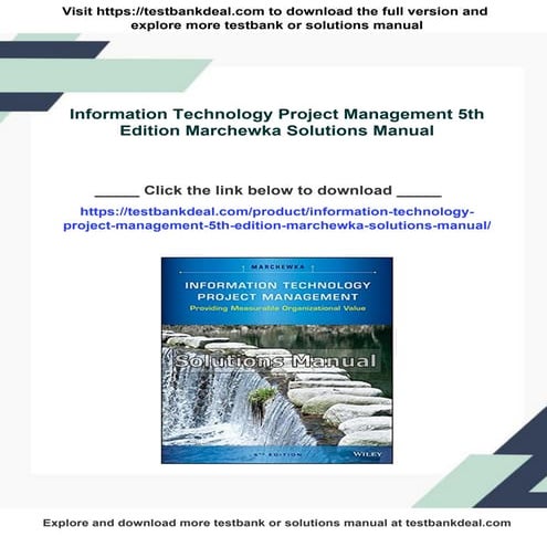 Information Technology Project Management 5th Edition Marchewka Solutions Manual