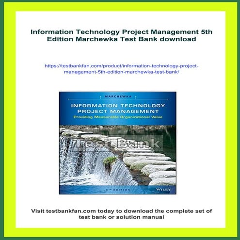Information Technology Project Management 5th Edition Marchewka Test Bank