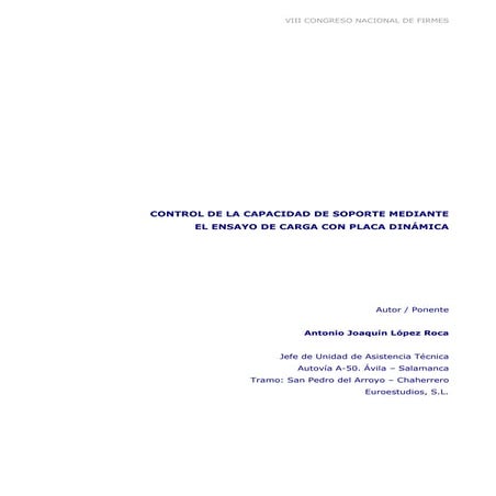 Ingeniería civil: ensayo de carga con placa dinámica