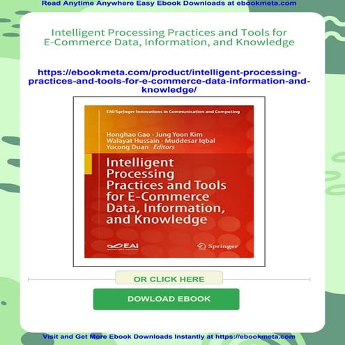 Intelligent Processing Practices and Tools for E-Commerce Data, Information, ...