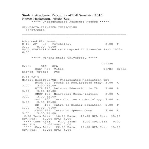 Ohio State transcript | PDF