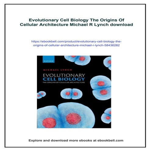 Evolutionary Cell Biology The Origins Of Cellular Architecture Michael ...