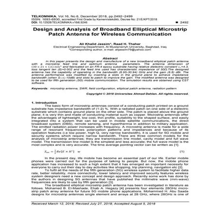 Basic Principles and Design of The Antenna in Mobile Communications | PDF